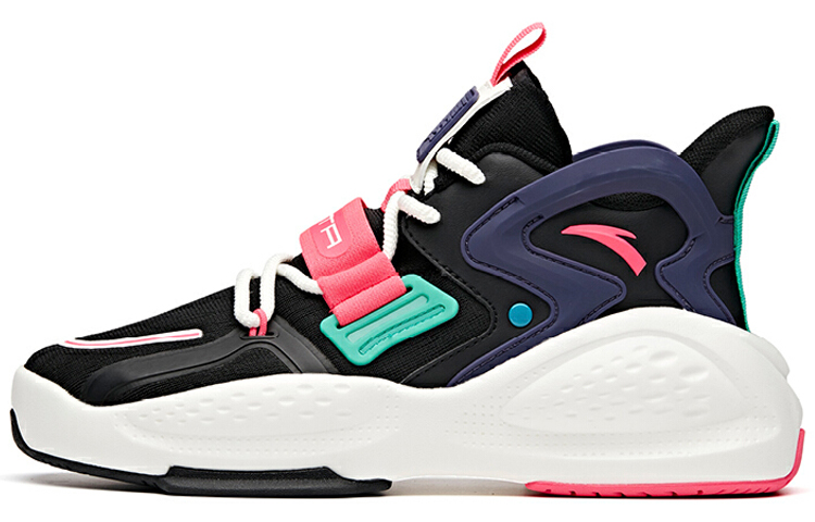 Anta Life Collection Cushioning Height Increasing Mid-Top Sports Casual Shoes Women's Black Pink