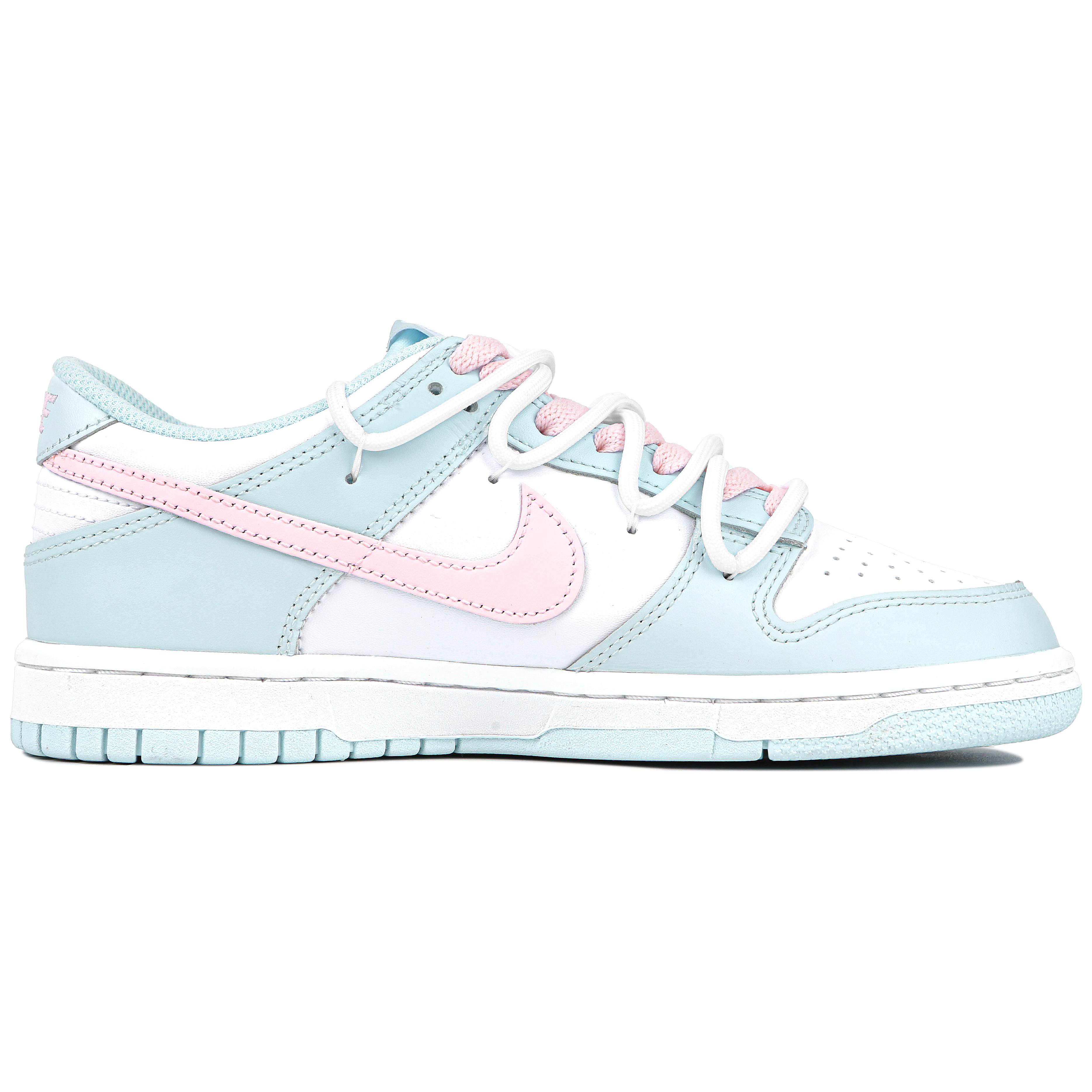 Nike Dunk Low Morning Dew Peach Slip Resistant And Breathable Low top Skateboard Shoes GS Blue Pink