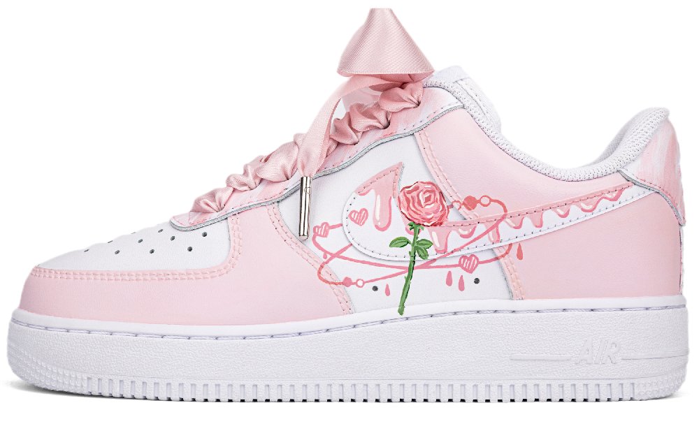 Nike Air Force 1 Slip Resistant, Abrasion Resistant, Lightweight Low Top Skateboard Shoes Women's Pink White