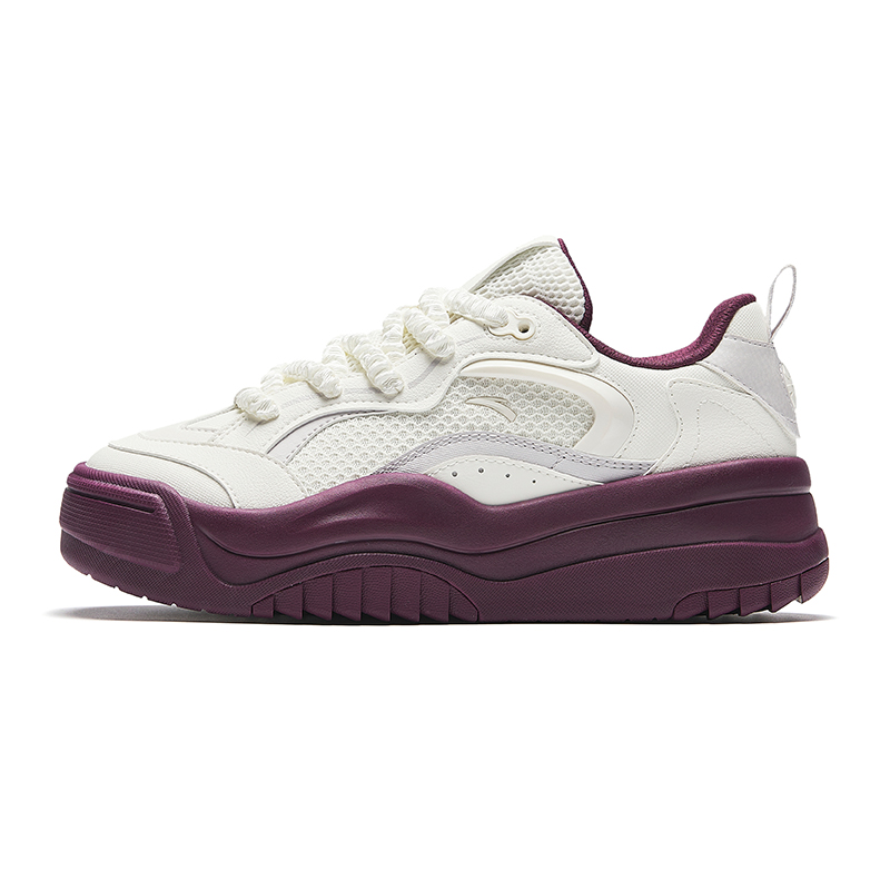 Anta Lightweight Height Increasing Low-Top Skateboard Shoes Women's Light Silver Gray