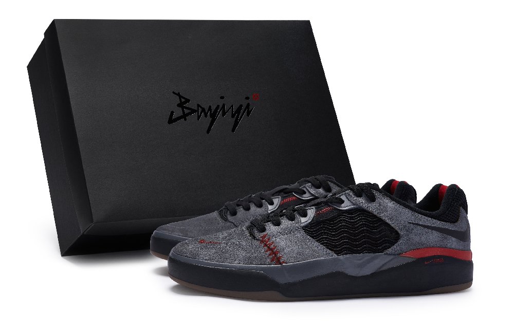 Nike SB Ishod 811 Manufacture Moonlit Rose Low-Top Skateboard Shoes Unisex Gray Red