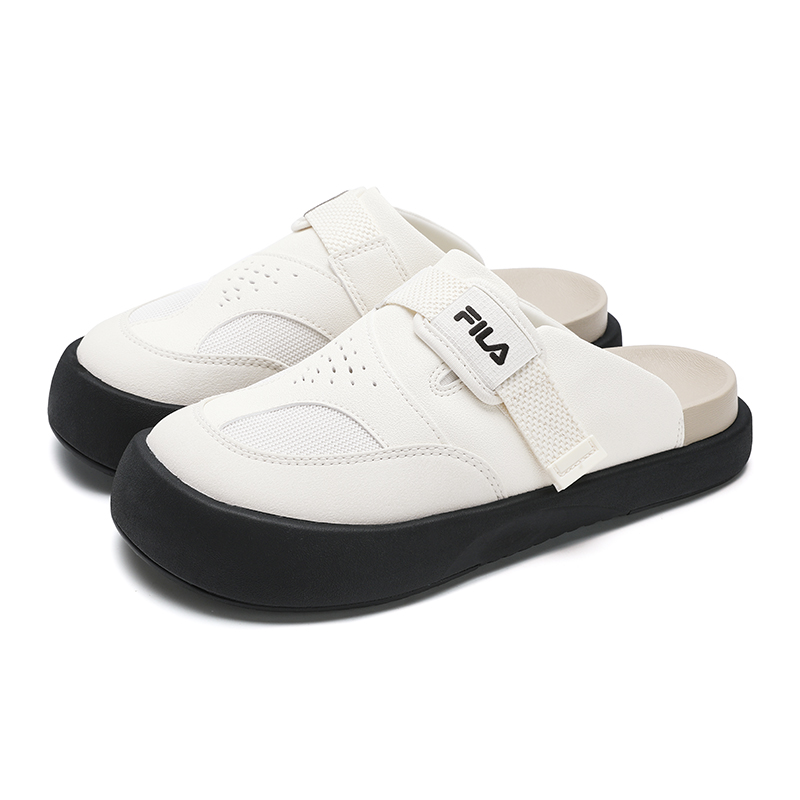 FILA SMILA Rubber Sole Closed Toe Slippers Women's Tofu White