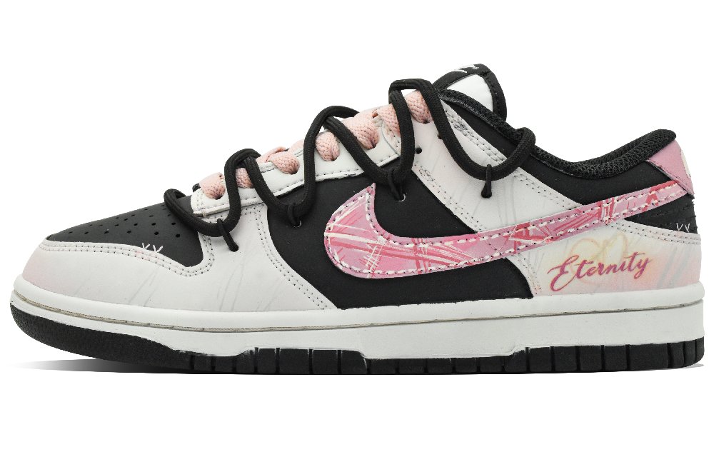 Nike Dunk Pink Ink Love Tale Anti Slip Wear Resistant Low Top Skateboard Shoes Men's Black White Pink