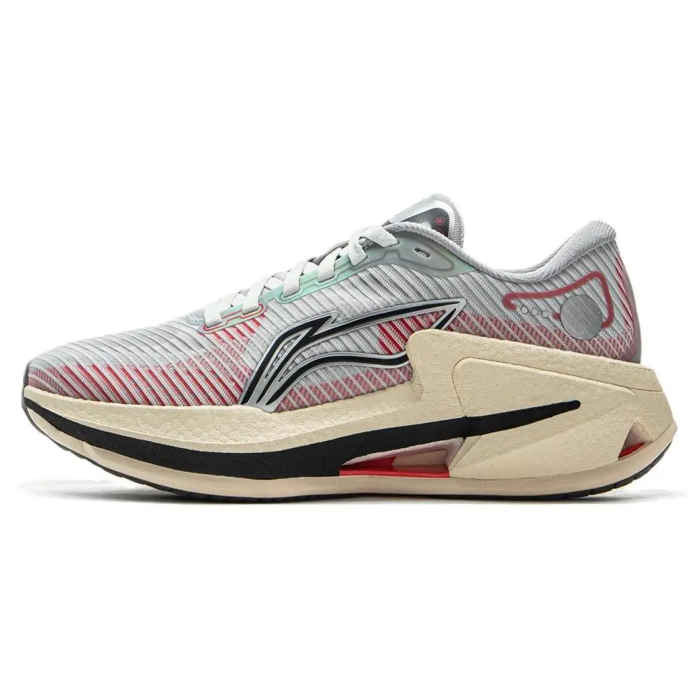 LiNing Liuliu 8 Cushioning Lightweight Rebound Low top Casual Running Shoes Women's Calm Gray Bright Neon