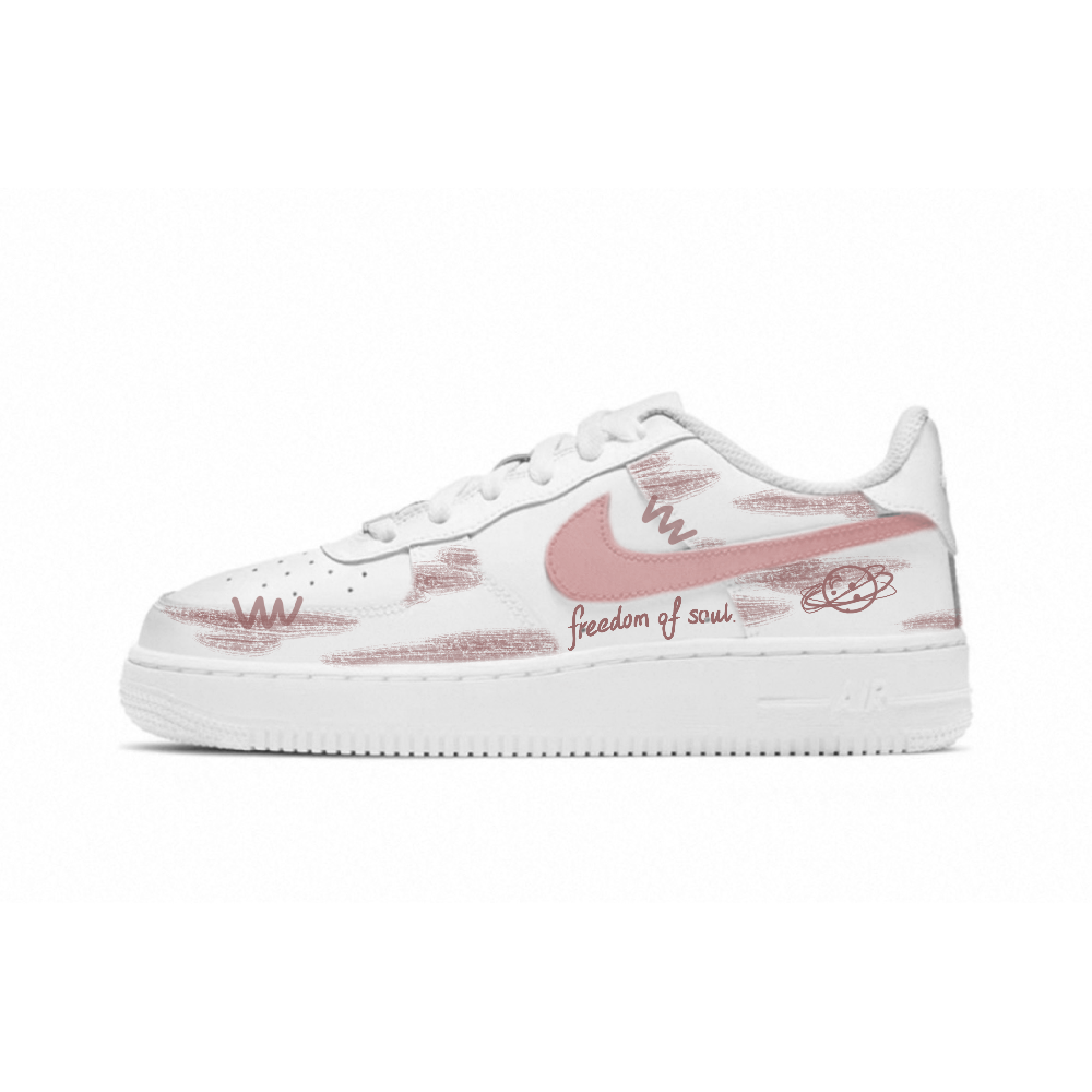 Nike Air Force 1 Low Top Skateboard Shoes Women's Pink