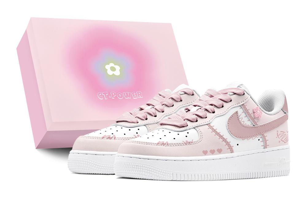 Nike Air Force 1 Low Air Force 1 Anti Slip Wear Resistant Low Top Skateboard Shoes GS Pink White