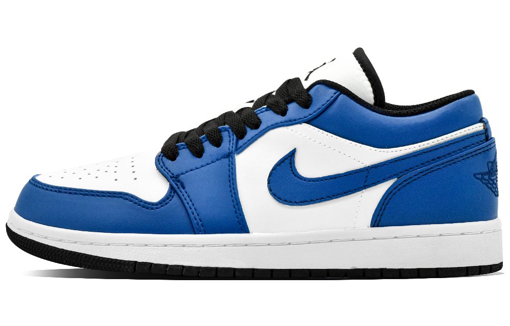 Jordan Air Jordan 1 Little Lightning Anti Slip Wear Resistant Low Top Vintage Basketball Shoes Men's White Blue