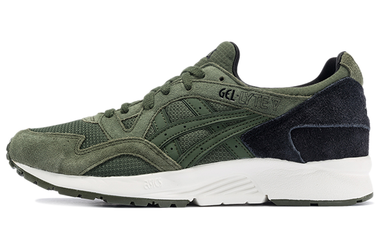 Asics Gel Lyte 5 Anti Slip Wear Resistant Low Top Running Shoes Men's Army Green