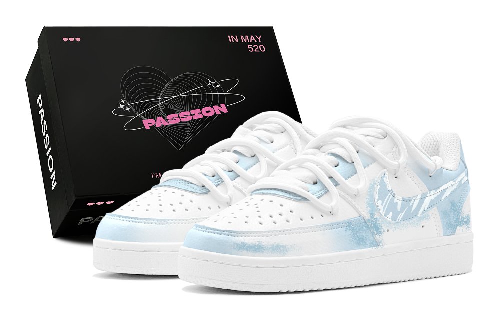 Nike Court Vision 1 Icy Sips In Summer Low Top Skateboard Shoes Women's Sky Blue