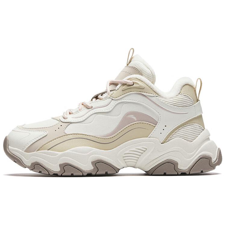 Anta Meteorite Slip-Resistant Warm Mid-Top Casual Shoes Women's White Beige Yellow купить в интернет-магазине Yoocart с быстрой доставкой по России.