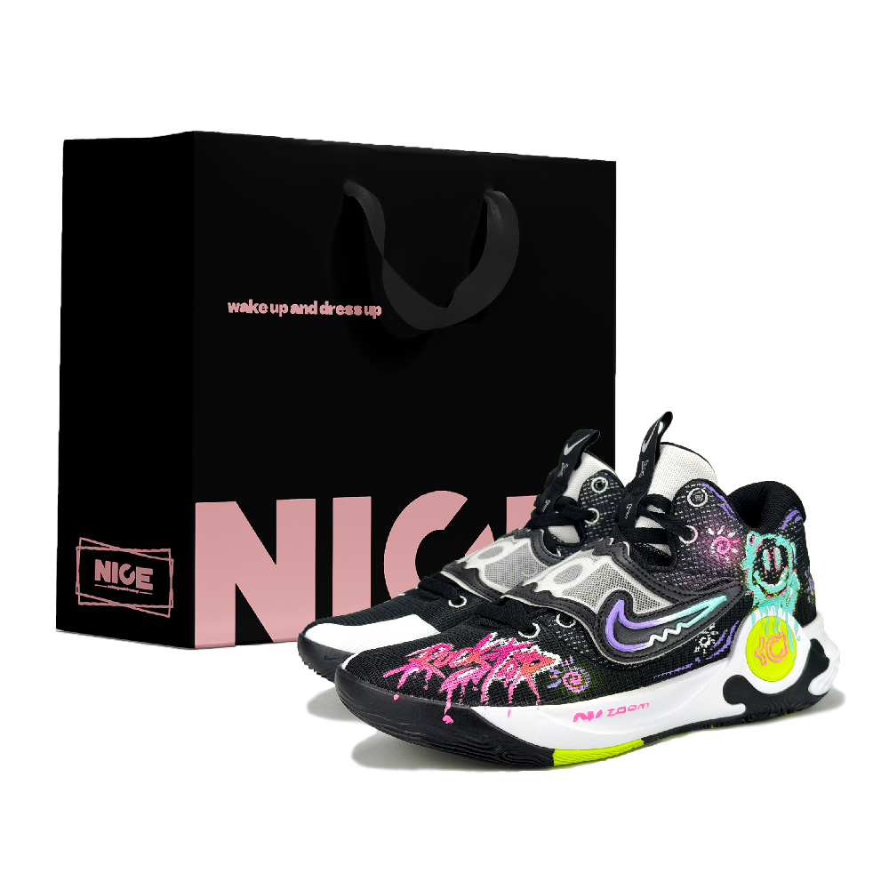 Nike KD Trey 5 X Anti Slip Wear Resistant Low Top Basketball Shoes Men's Black Pink