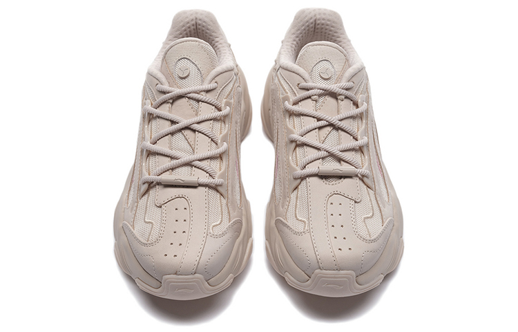 LI-NING 1990 Anti-Slip Wear-Resistant Low-Top Sports Casual Shoes Women's Light Gray Pink