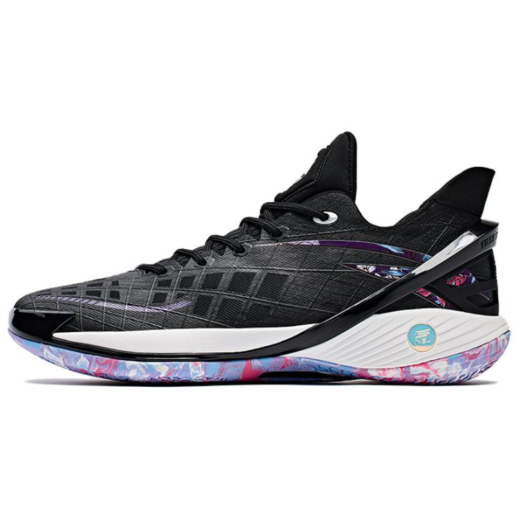 Anta Frivolous Series Cushioning, Wear Resistant Low top Basketball Shoes Men's Black Purple