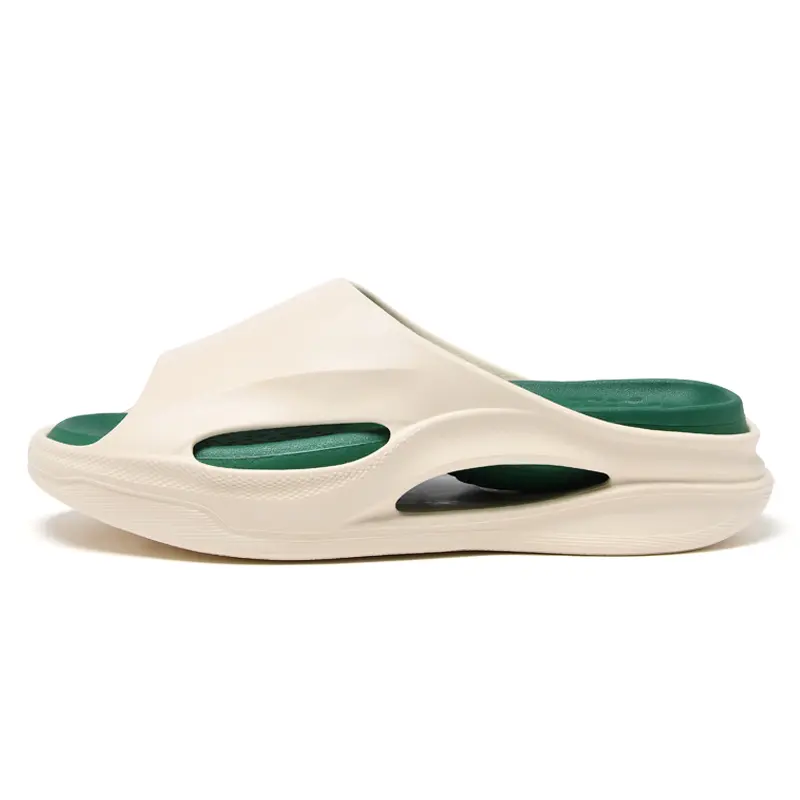 Jeep EVA Slide Slippers Men's Beige Dark Green