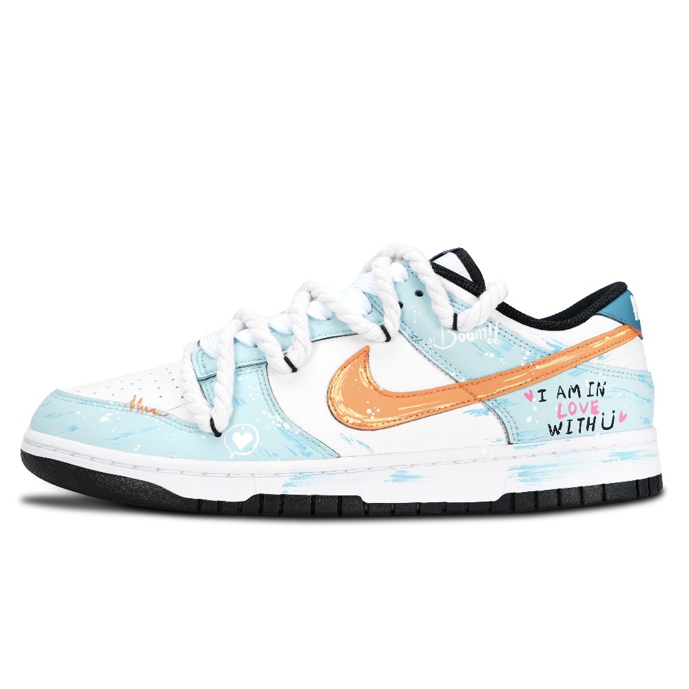 Nike Dunk Love Anti Slip Wear Resistant Low Top Skateboard Shoes Unisex Blue