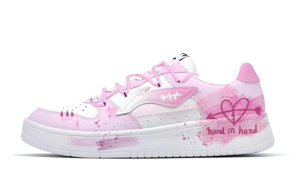 LINING Pontoon Boats Skateboard Shoes Men's Low top Pink