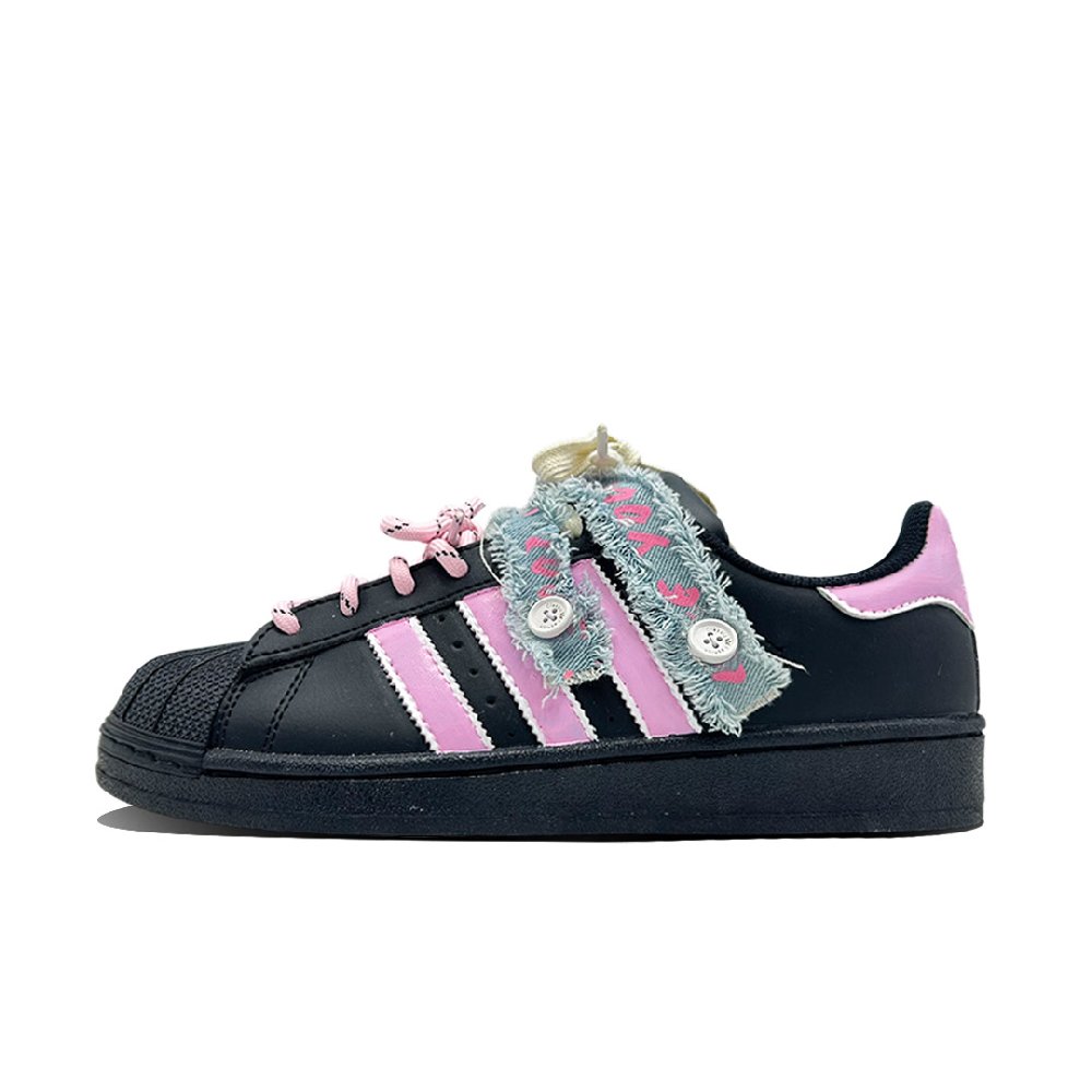 Adidas Originals SUPERSTAR Coverage Abrasion Resistant Low Top Skateboard Shoes Unisex Pink
