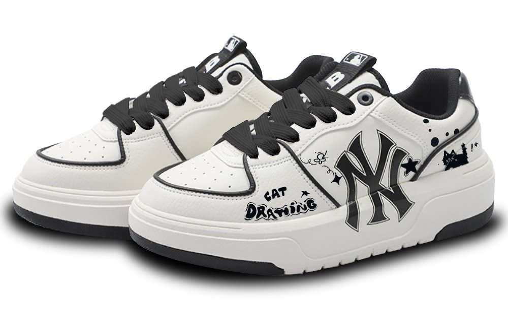 MLB Chunky Liner Skateboard Shoes Unisex Low-Top Black/White