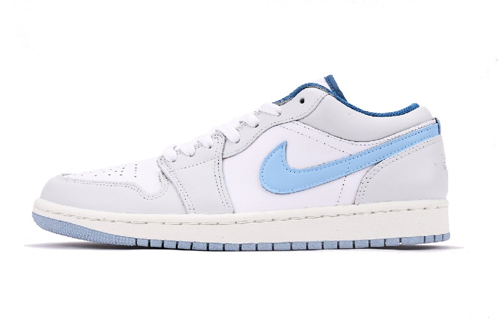 Jordan Air Jordan 1 Chestnut Slip-Resistant Coverage Cushioning Low-Top Vintage Basketball Shoes Men's White Blue