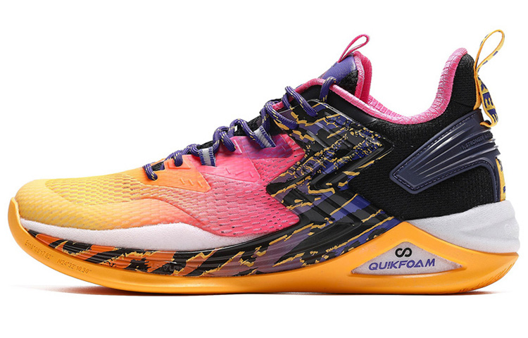 361° Q Bouncy Slip Resistant, Abrasion Resistant, Coverage, Support, Balance Mid Top Basketball Shoes Men's Orange Pink