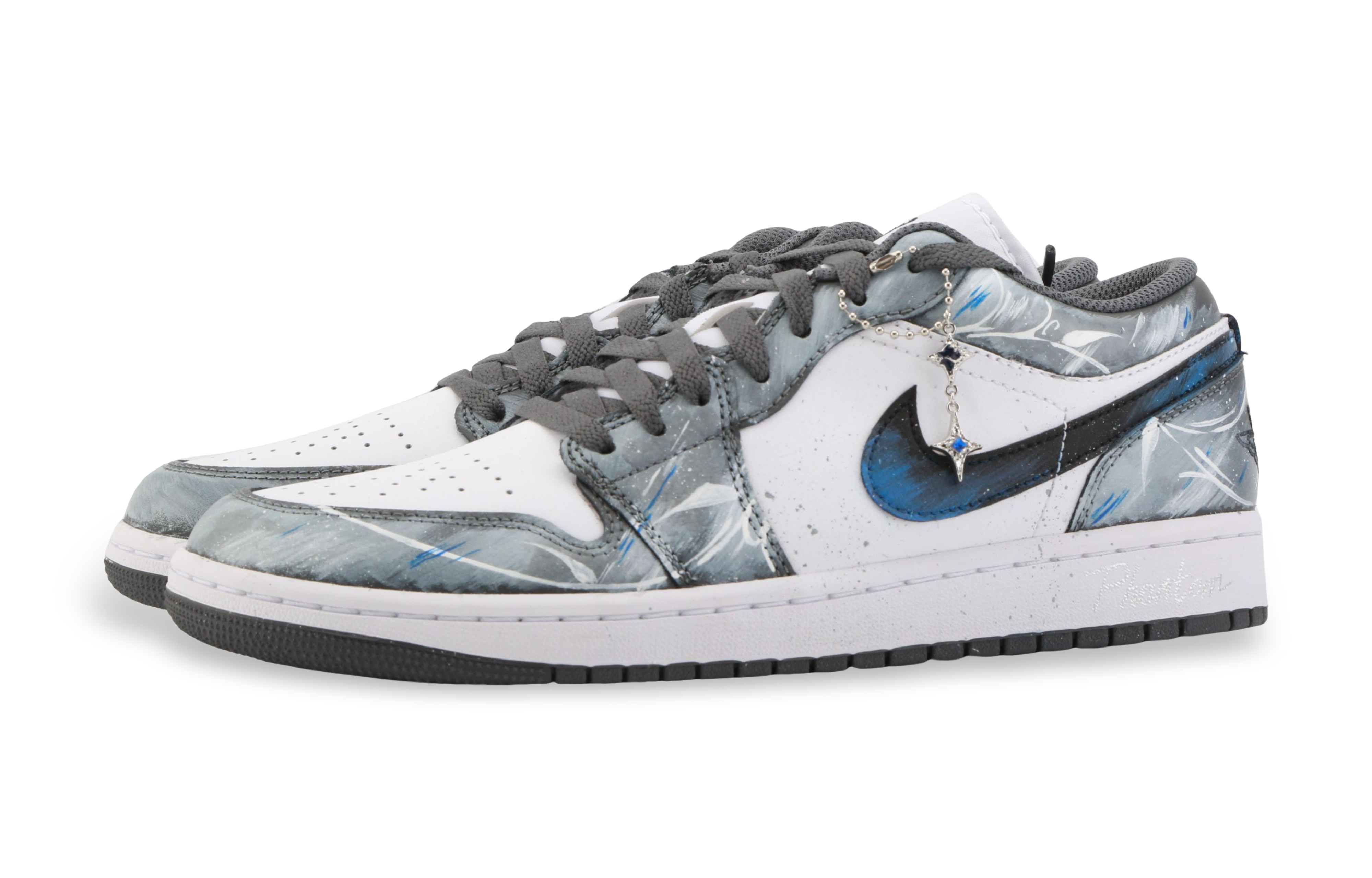Jordan Air Jordan 1 Hypnotic Sea Blue Anti Slip Wear Resistant Low Top Vintage Basketball Shoes Unisex Gray купить в интернет-магазине Yoocart с быстрой доставкой по России.