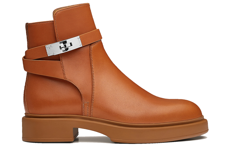 HERMES Veo Ankle Boots Women's Brown