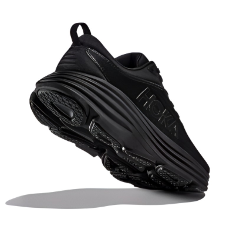 HOKA ONE ONE Bondi 8 Slip-Resistant Breathable Rebound Low-Top Running Shoes Men's Black