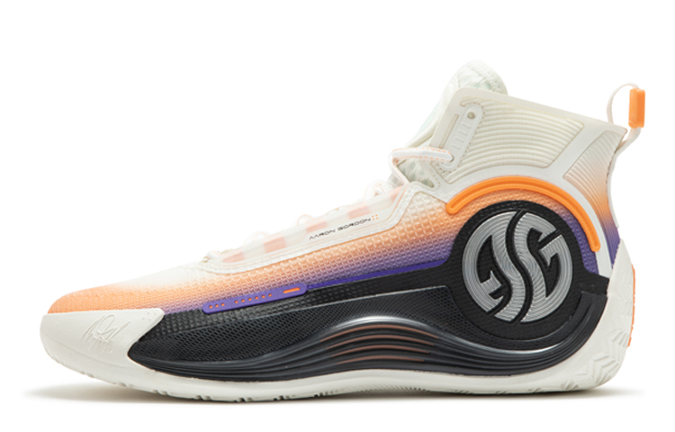 361° AG 4 SOAR CQT Cushioning Anti-Slip Wear-Resistant Breathability High-Top Basketball Shoes Men's White Orange
