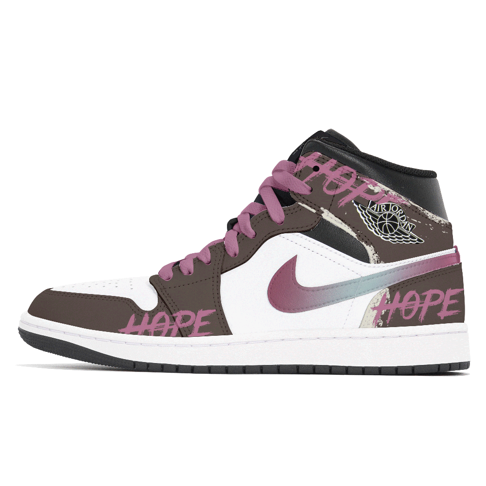 Jordan Air Jordan 1 Dust, Hope Abrasion Resistant Mid Top Vintage Basketball Shoes Men's Brown Pink