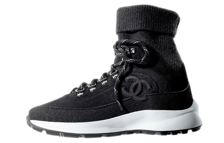 CHANEL High Top Casual Shoes Women's Black