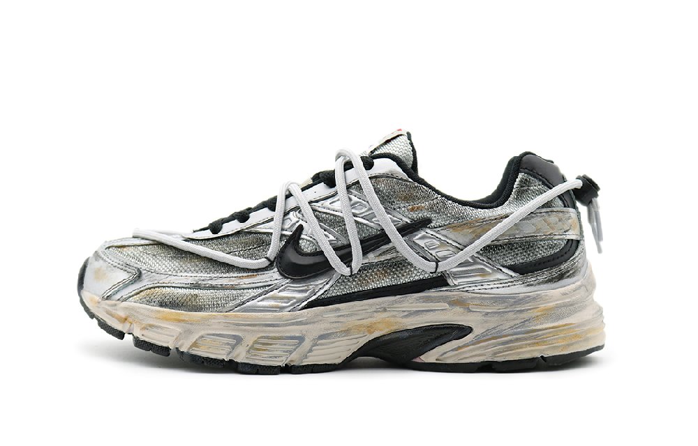 Nike Initiator Cushioned Slip-Resistant Breathable Low-Top Casual Running Shoes Men's Silver