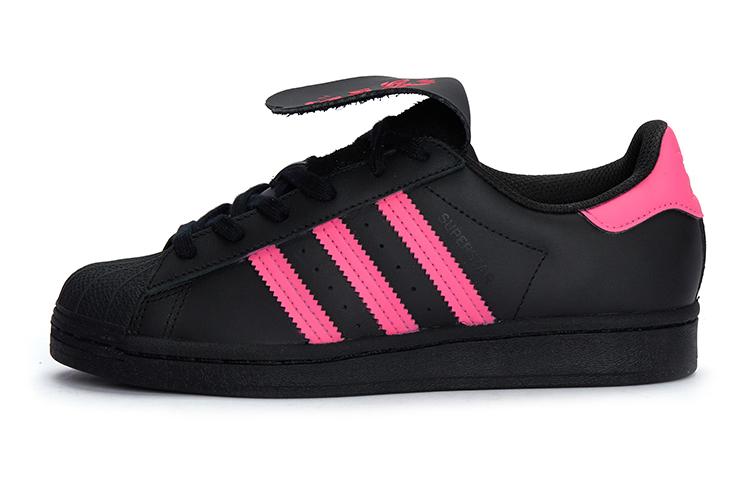 Adidas Originals Superstar Slip Resistant Low Top Skateboard Shoes Unisex Black Pink