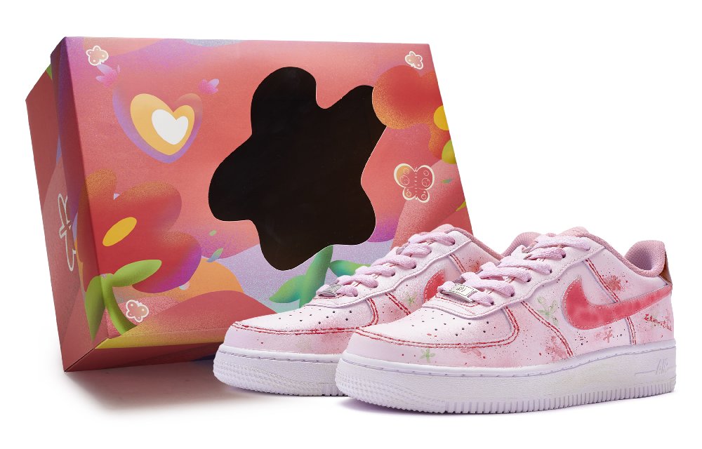 Nike Air Force 1 811 Manufacturing Low Top Skateboard Shoes GS Pink White Red