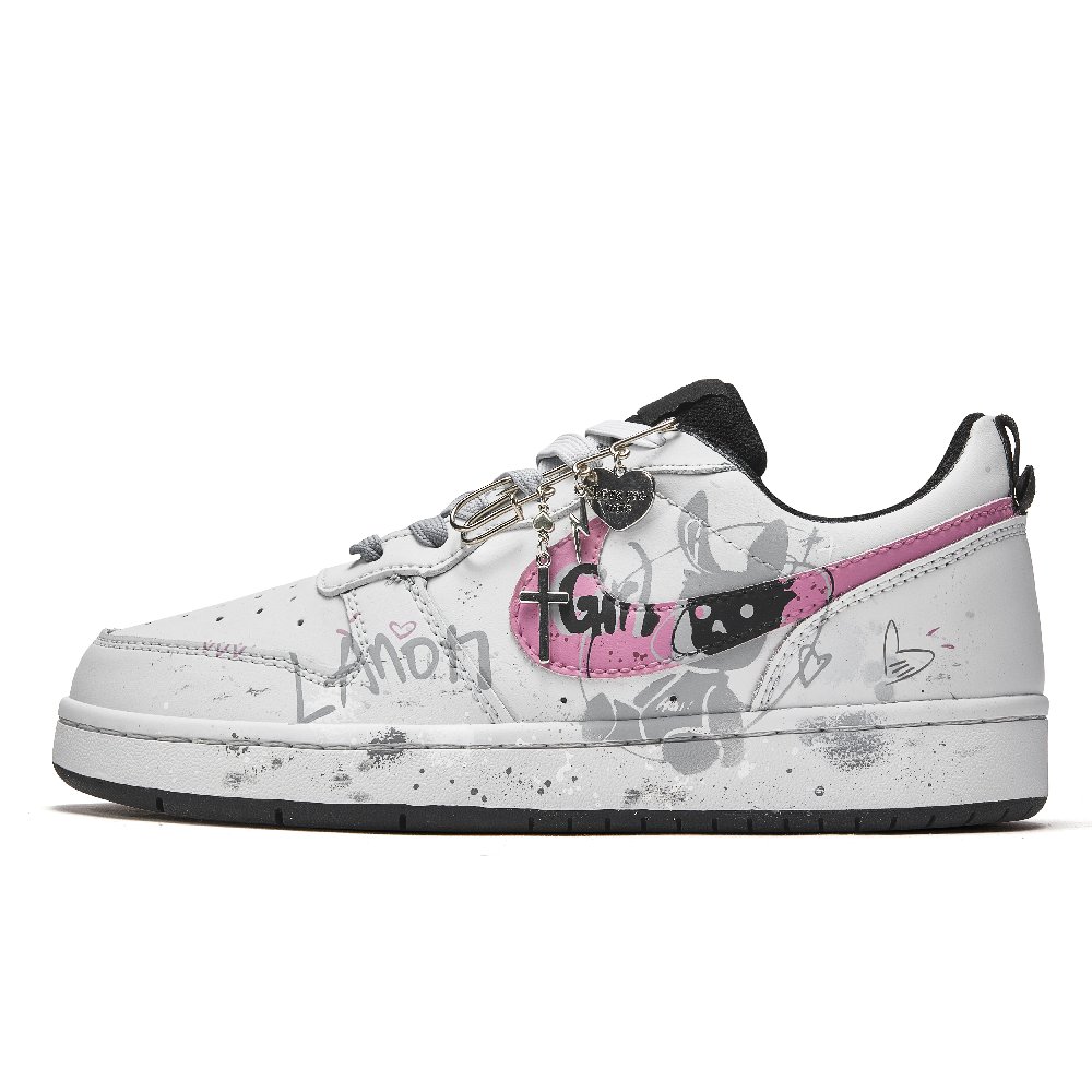 Nike Court Borough Skateboard Shoes Women's Low Top Pink/White