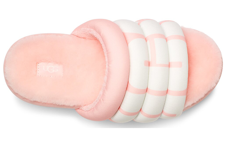 UGG Maxi Slide Logo Pink Scallop Women's