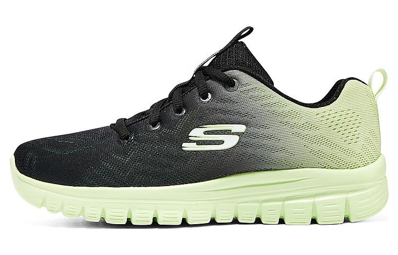 Skechers Graceful Sugar Cushioning Wear-Resistant Low-Top Casual Shoes Women's Black Green