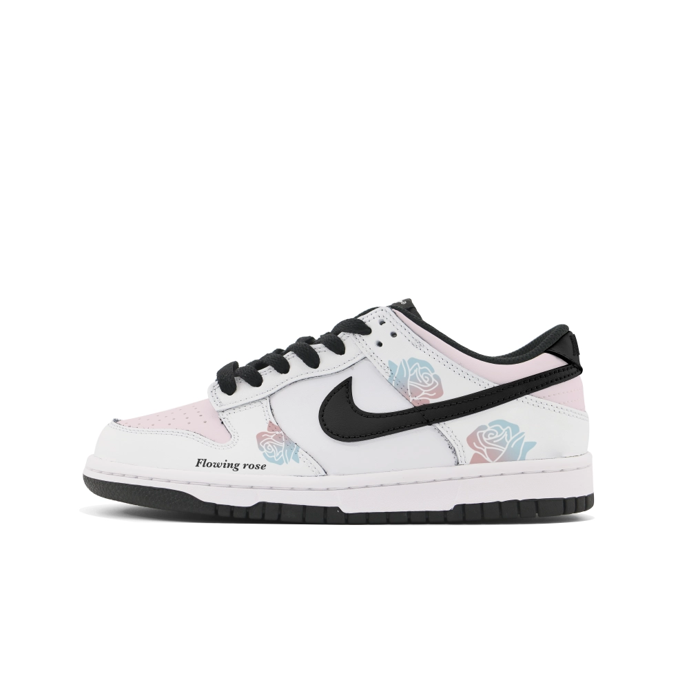 Nike Dunk Abrasion Resistant Low top Skateboard Shoes Unisex Black White Pink