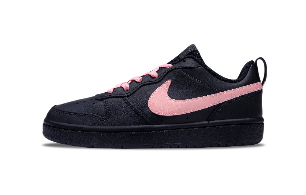Nike Court Borough Crimson Ink Non-slip Lightweight Low-Top Skateboard Shoes GS Black Pink