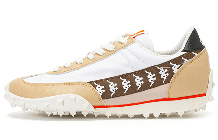 Kappa Anti-Slip Wear-Resistant Low-Top Casual Shoes Unisex White Umber