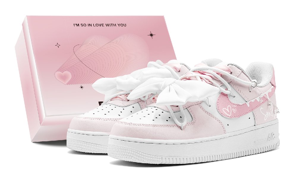 Nike Air Force 1 Skateboard Shoes Women's Low-Top Pink/White
