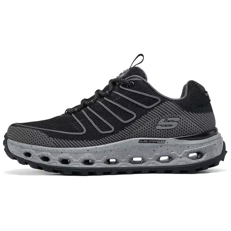 Skechers OUTDOOR Anti-Slip Wear-Resistant Impact-Resistant Rebound Support Low-Top Hiking Shoes Men's Black Gray Color