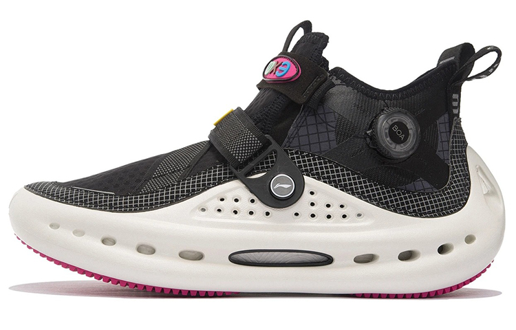 LiNing Shock Absorbers With Slip Resistant And Abrasion Resistant Properties Mid Top Casual Shoes Men's Black Gray