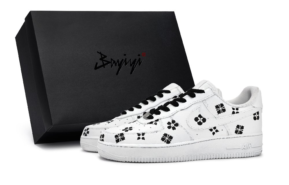Nike Air Force 1 Anti-Slip Wear-Resistant Low-Top Skateboard Shoes Unisex Black White