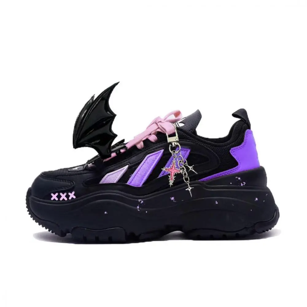 Adidas Originals OZGAIA Sweet And Spicy Bat Anti Slip Wear Resistant Low Top Chunky Sneakers Women's Pink Purple Black