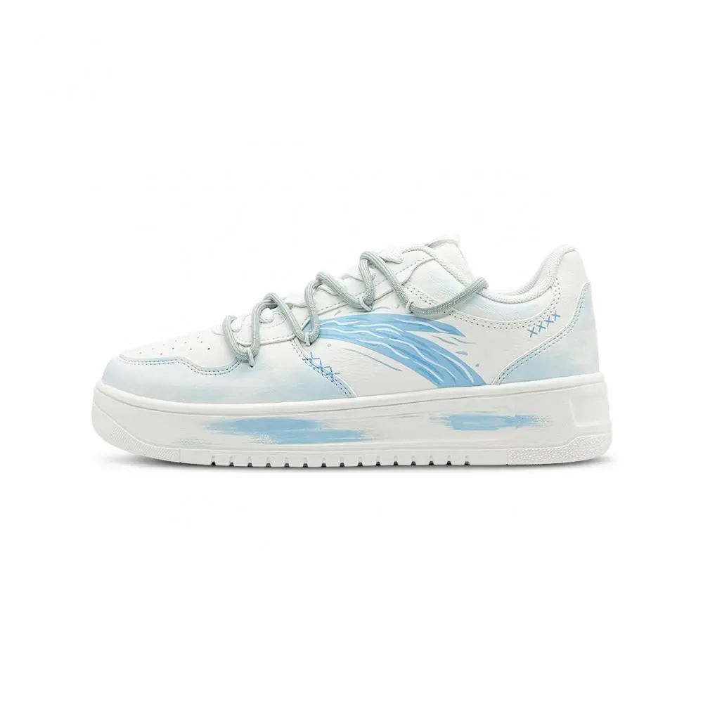 Anta Unspoken Poem Abrasion Resistant Slip Resistant Low top Skateboard Shoes Unisex Blue White