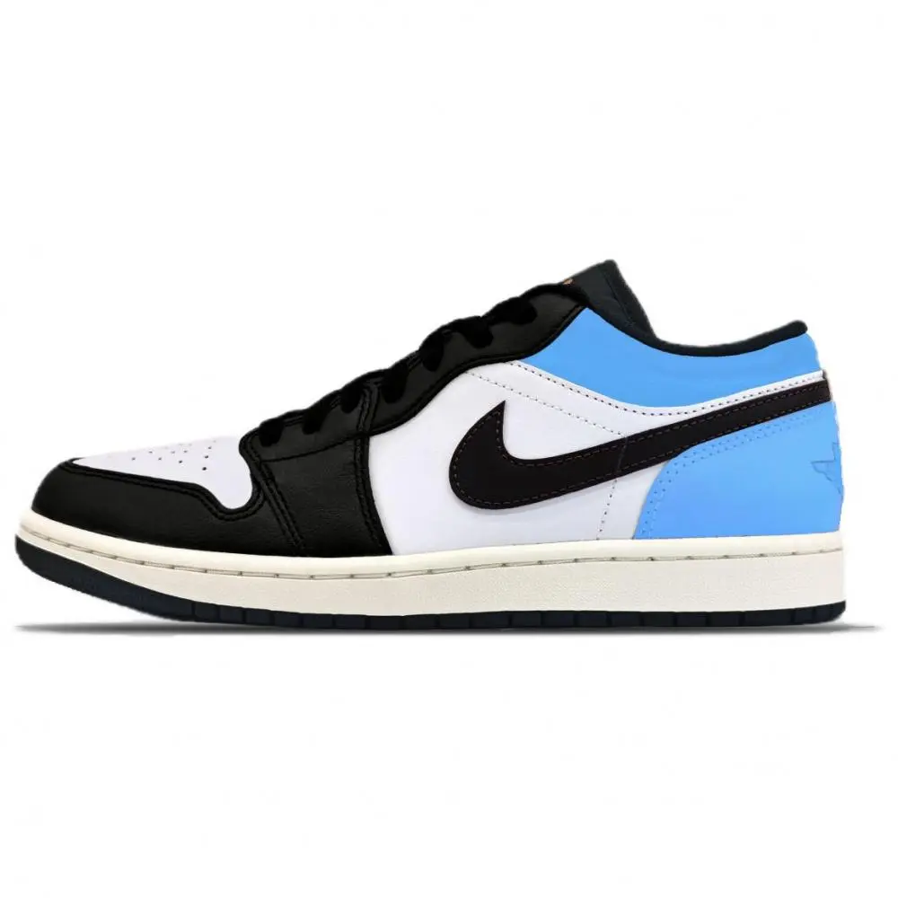 Jordan Air Jordan 1 Abrasion Resistant Vintage Basketball Shoes Unisex Blue Black