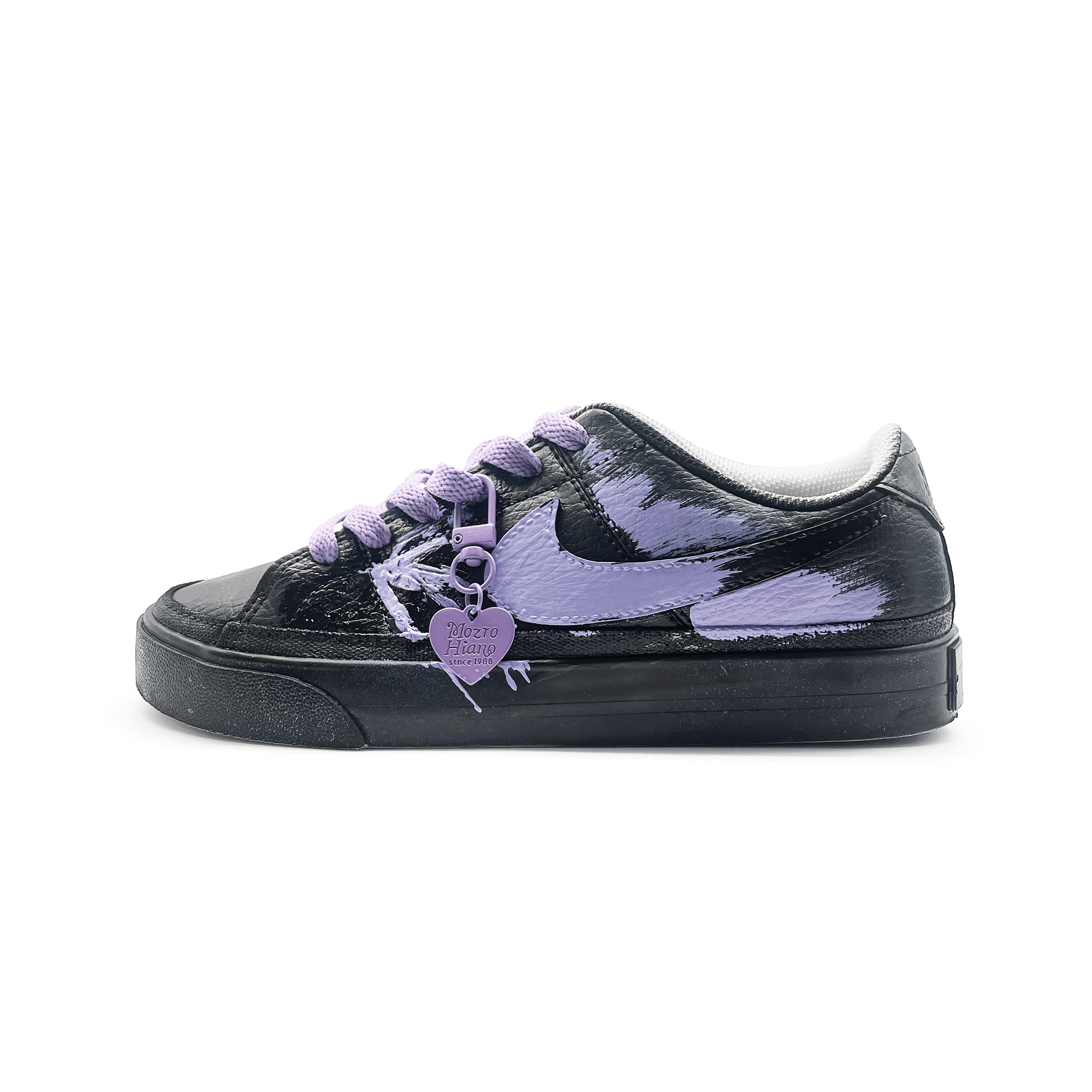 Nike Court Royale Love Purple Star Cushioning Low top Skateboard Shoes Unisex Black Purple