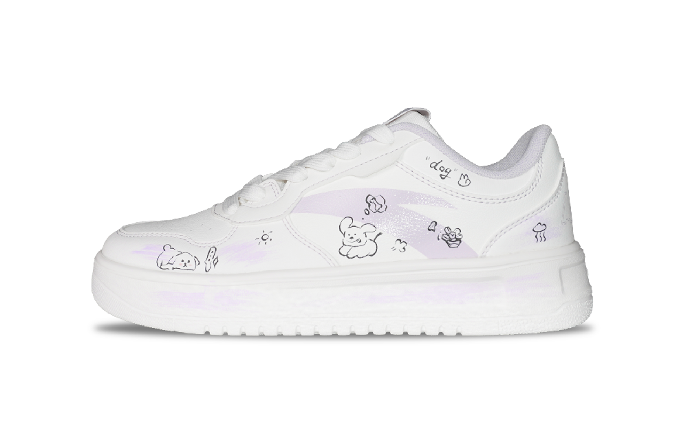 Anta Relaxed Anti Slip Wear Resistant Low Top Skateboard Shoes Women's White Purple