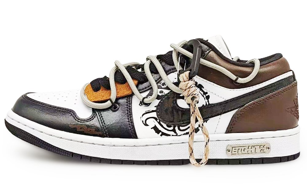 Jordan Air Jordan 1 'Panda' Slip Resistant Low Top Vintage Basketball Shoes Women's Black Brown