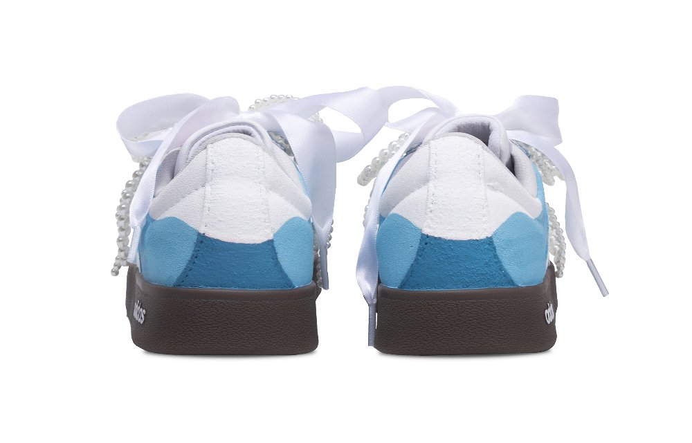 Adidas Neo VL Court Lifestyle Ice Blue Essence Slip Resistant Low Top Skateboard Shoes Unisex Blue White
